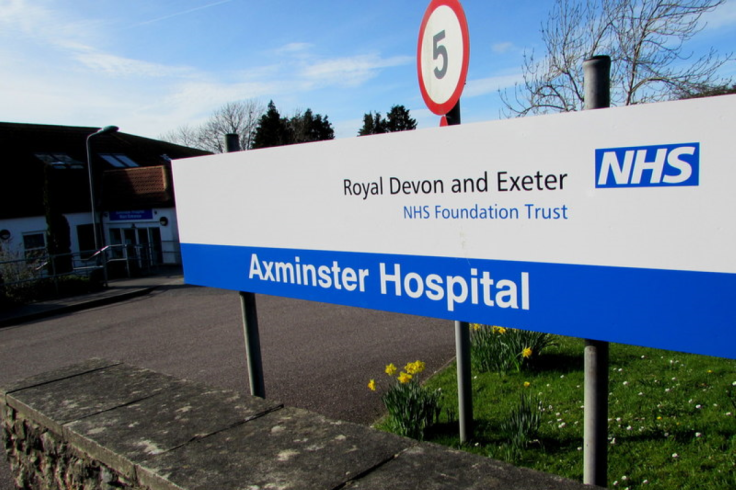 Axminster Hospital name board (NHS)
