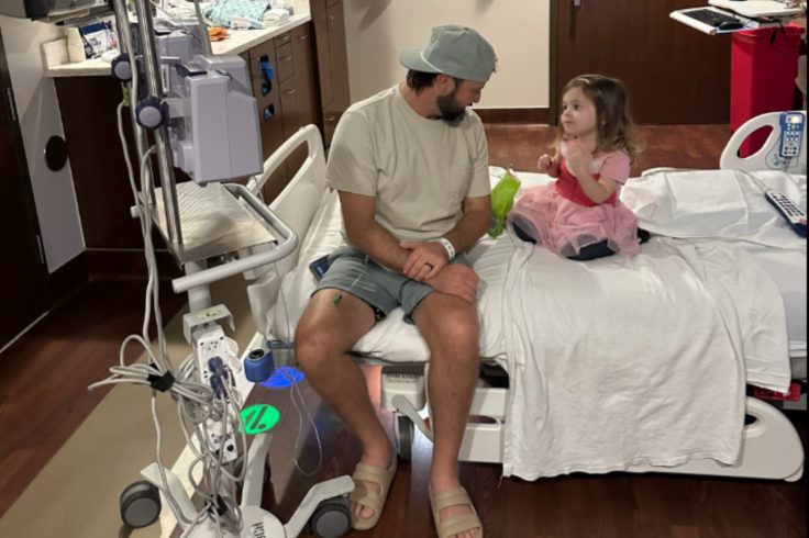 Reese Willard with his daughter in the hospital