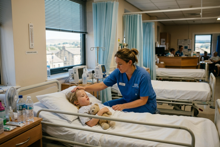 Young Patients Swelter in Record Heat