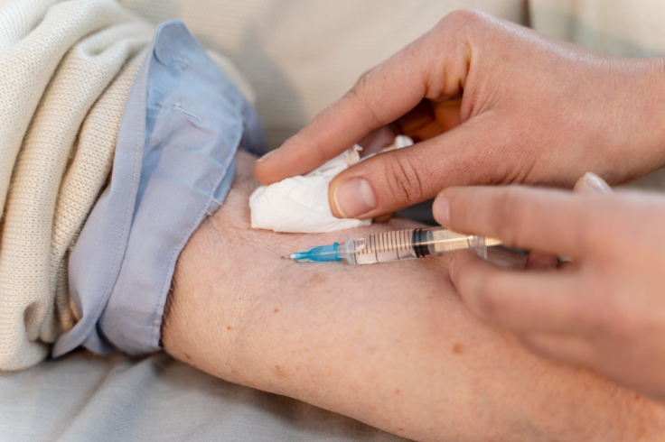 patient taking a medical drip