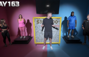 Sara Mosby and Tre Fontana appear in a MrBeast YouTube video documenting their 163-day fitness challenge